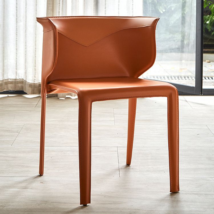 Silla de comedor estilo Wingback Home de cuero con acabado mate (juego de 2)