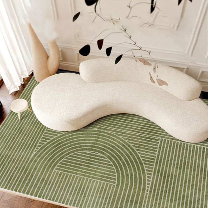 Simple Striped Rug Polyester Indoor Rug Non-slip Area Carpet for Living Room and Bedroom