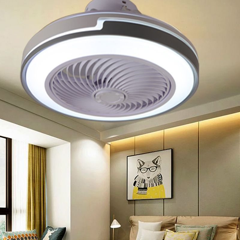 Runde Lüfterlampe Minimalistische Acrylschlafzimmer-LED-Halbflush-Deckenleuchte