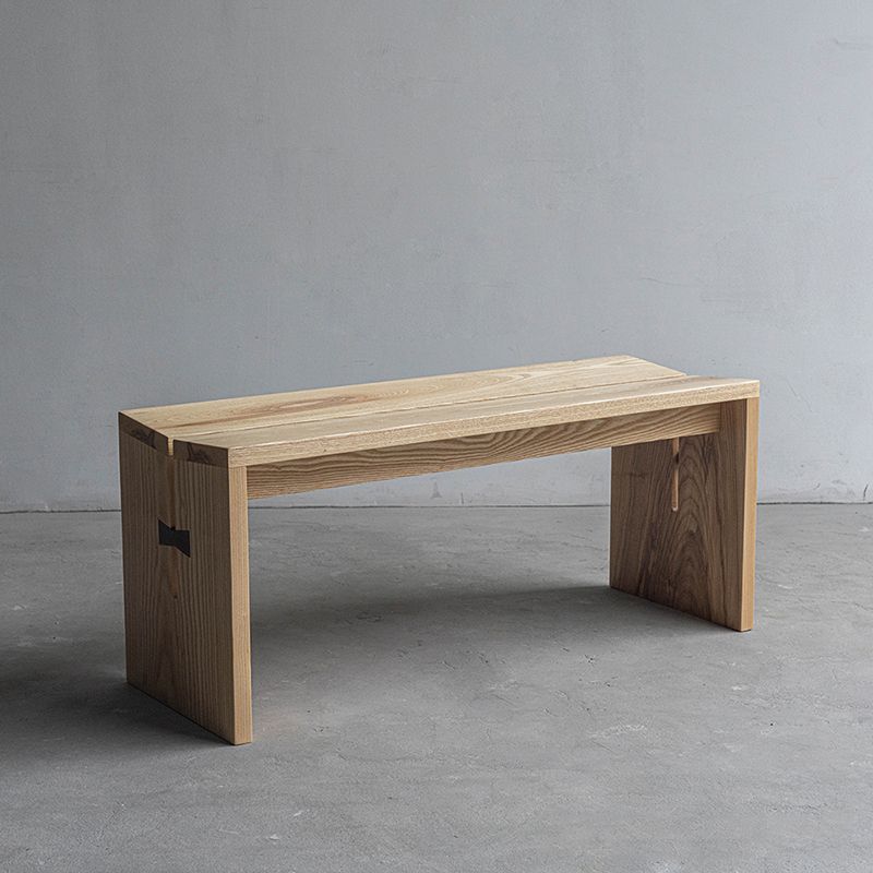 Modern Backless Seating Bench Solid Wood Rectangle Bench for Restaurant