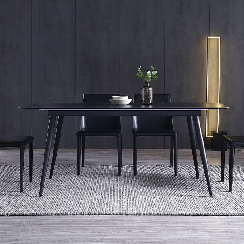 Rectangle Dining Table Industrial Stone Dining Table with 4 Legs