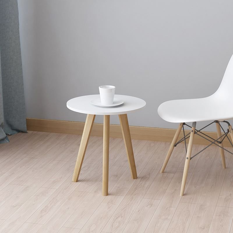 Contemporary Style Side End Table Wooden 3 Legs Round Sofa Side Accent Table