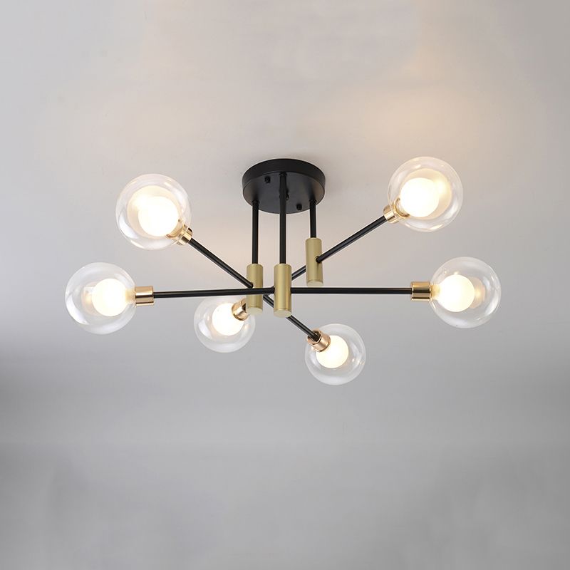 Modern Simple Ceiling Light Ball Shape Glass Shade Ceiling Lamp for Bedroom