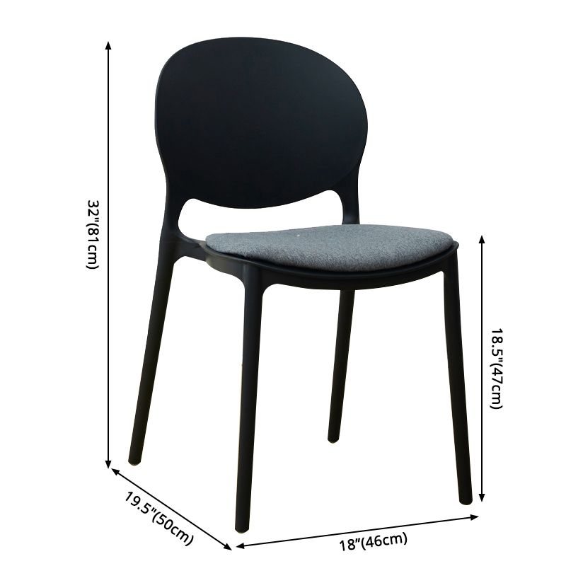 Stackable Plastic Armless Dining Chairs Indoor Scandinavian Side Chair