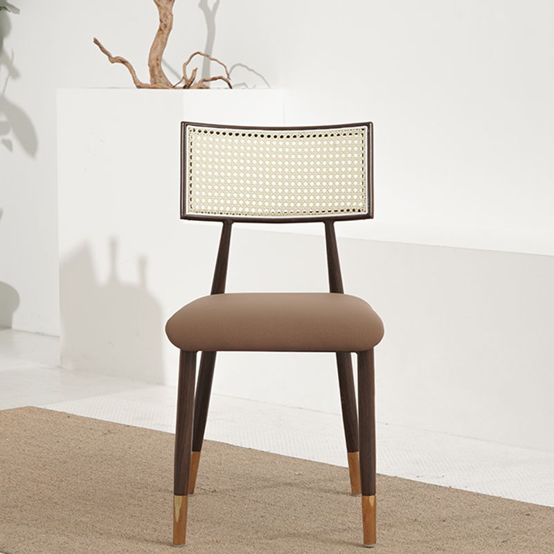 Nordic Style Dining Chairs Open Back Armless Chair for Kitchen with Metal Legs