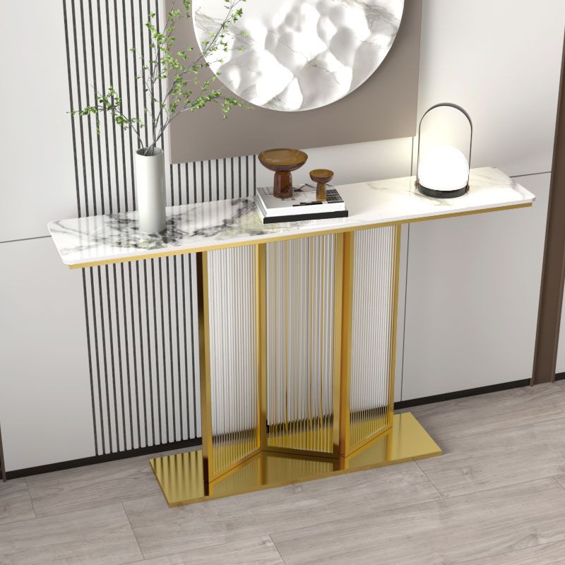 Stone Rectangle Console Table 31.5" Tall Rectangle Accent Table