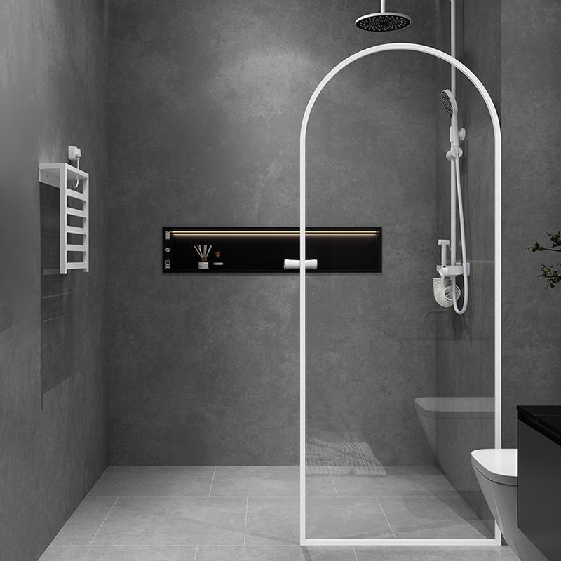 White Framed Fixed Glass Panel Scratch Resistant Fixed Glass Panel