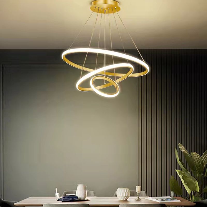 Modern Ring Shape Chandelier Light Fixtures Restaurant Hanging Chandelier for Sitting Room