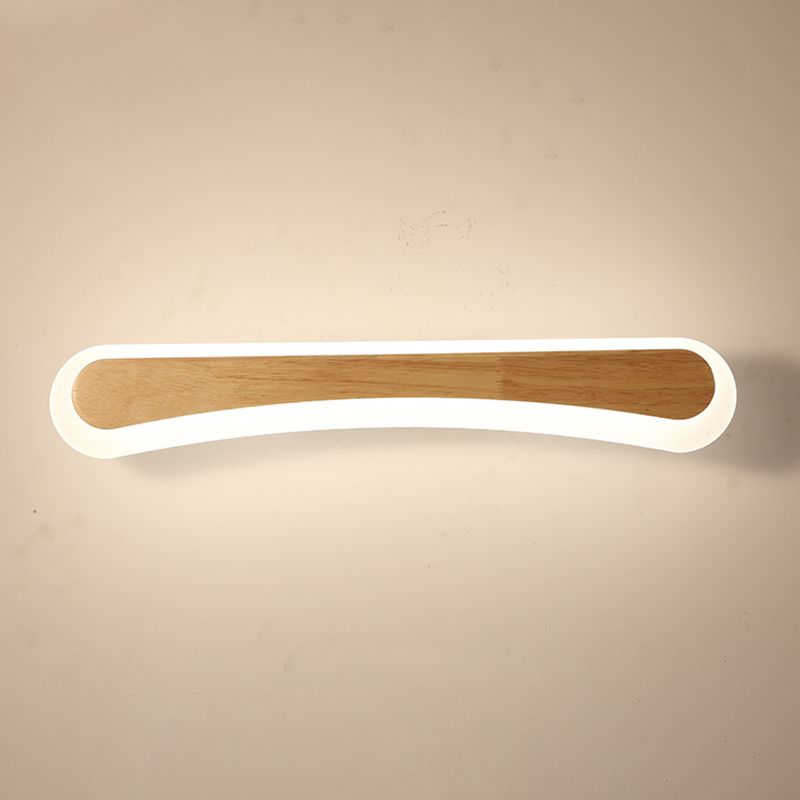 Iluminación de apliques de pared de madera Luz de montaje de pared LED simple para baño