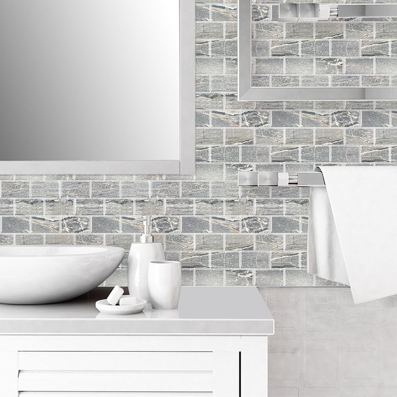 Peel and Stick Tiles Subway Rectangle Waterproof PVC Tile-Peel & Stick for Kitchen 10-Pack