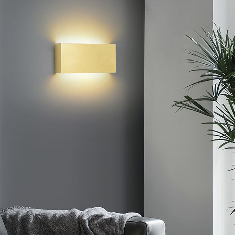 2-Light Rectangular Sconce Light Modern Metal Sconce Light Fixture