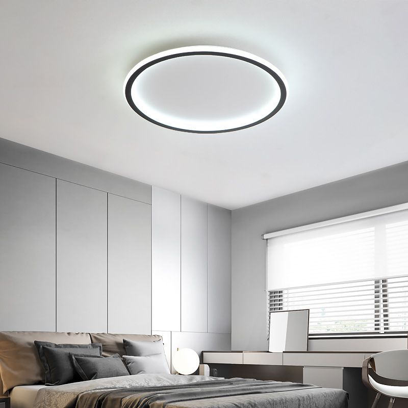 Round Flush Mount Light Fixtures Aluminum Modern Simplicity Flush-Mount Light Fixture for Bedroom