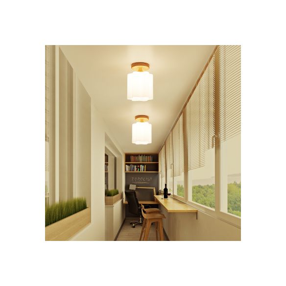 Stile moderno Light Affiolo bianco con soffitto a filo una lampada a soffitto in vetro opale per bagno