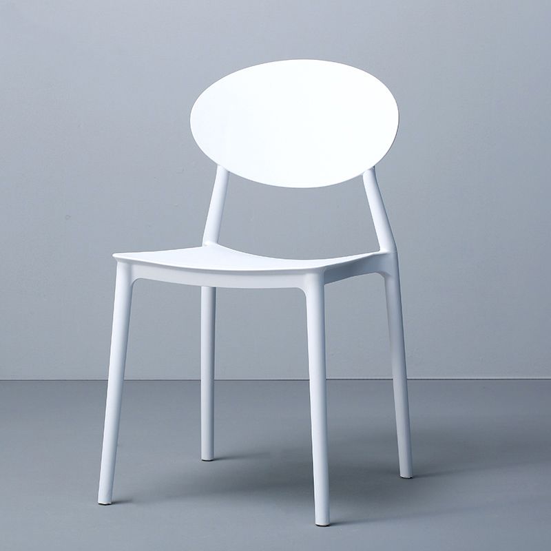 Stackable Open Back Dining Chairs Scandinavian Plastic Armless Side Chair