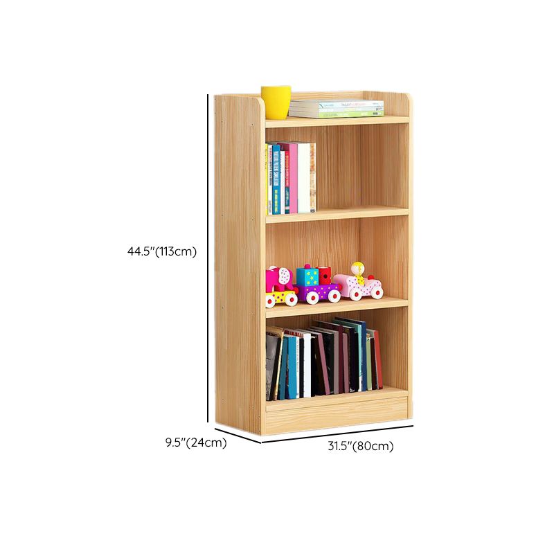 Modern Floor Vertical Bookshelf Brown Closed Back Wooden Shelf Bookcase for Bedroom