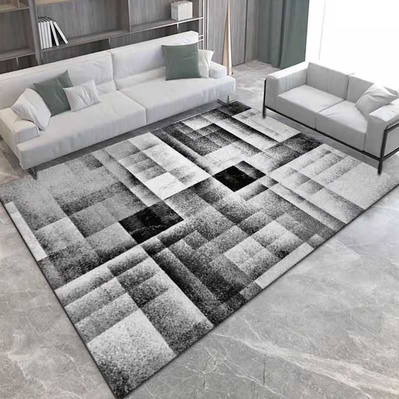 Antique Geometry Print Carpet Polyester Area Rug Stain Resistant Indoor Carpet for Living Room