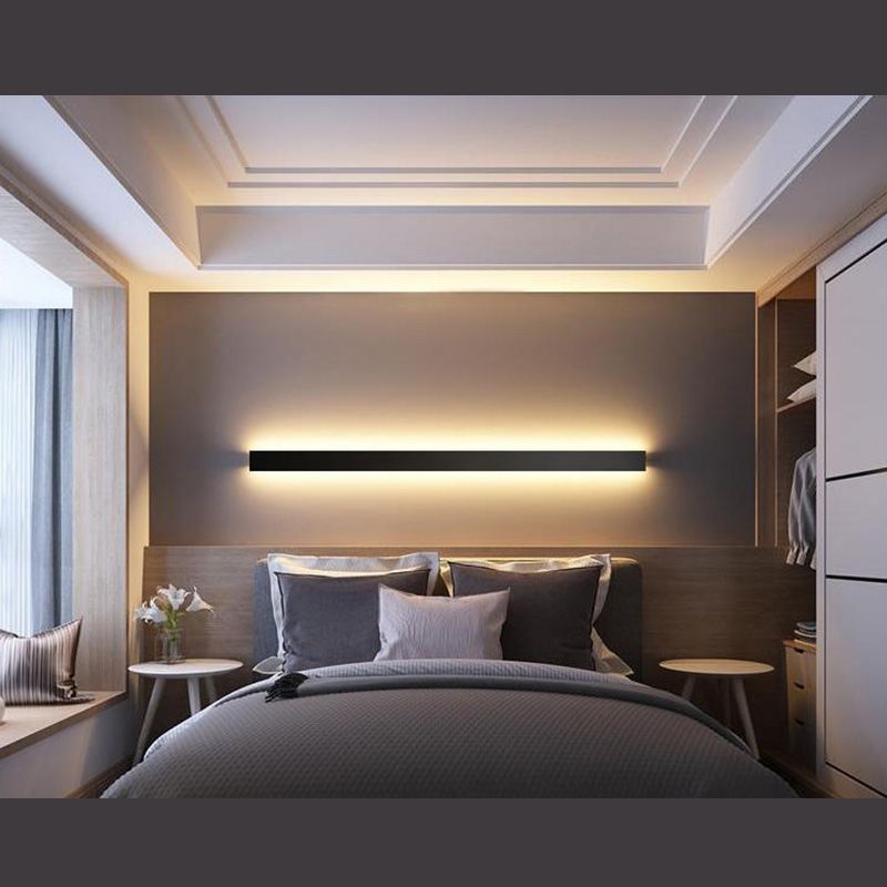 Rectangle Shaped Indoor Wall Mount Light Fixture Modern Style Metal LED Wall Sconce