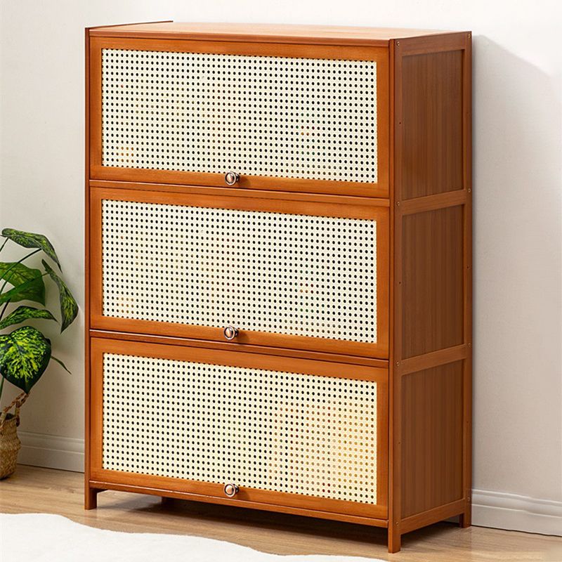 Brown Color Barrister Bookcase Contemporary Bamboo Bookcase for Home Office