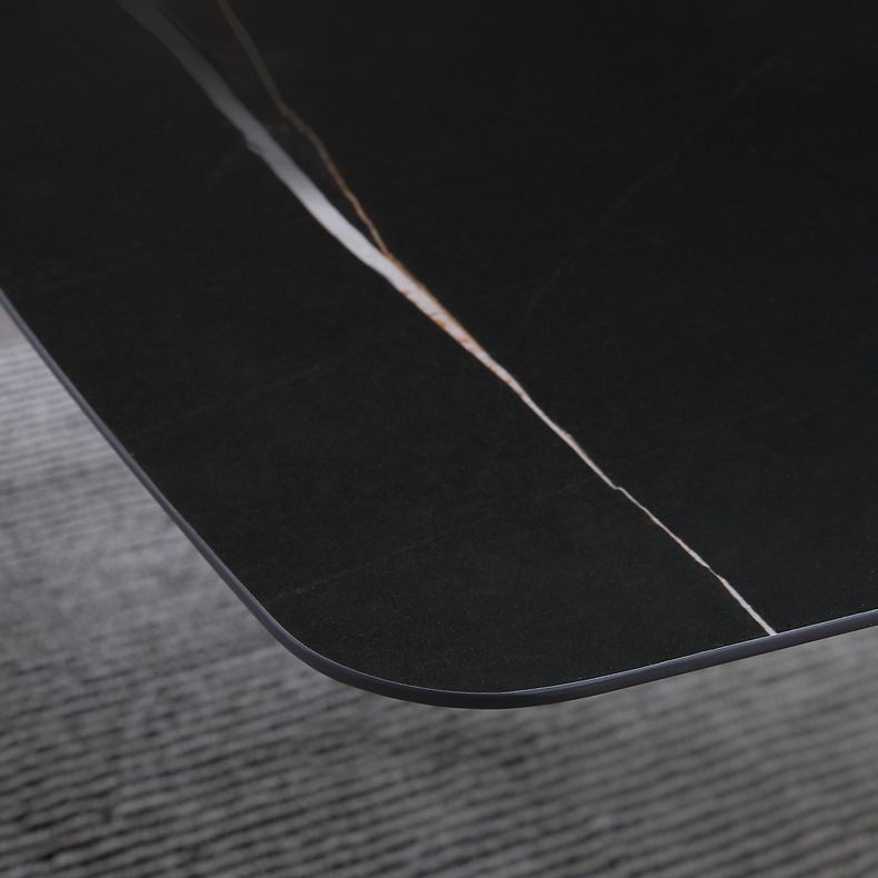 1/4/5/7 Pieces Modern Furniture Black Rectangle Stone Top Dining Room Set