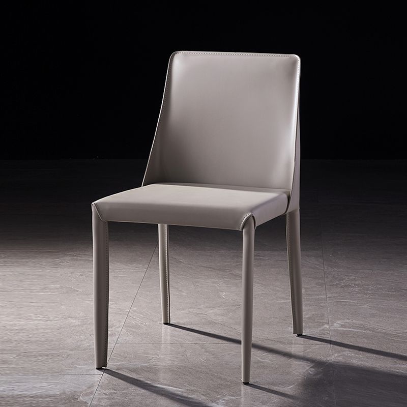 Chaises de salle à manger sans bras moderne chaise en cuir multicolore
