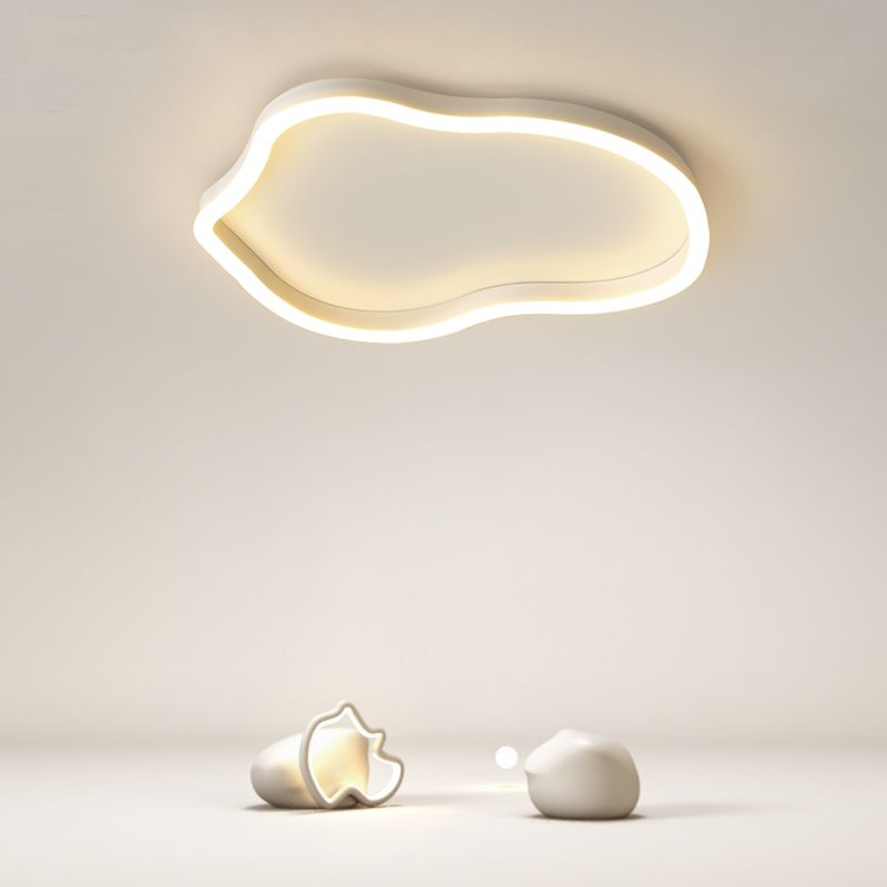 Plafonnier encastré en métal de forme unique, style moderne, éclairage encastré à 1 lumière en blanc