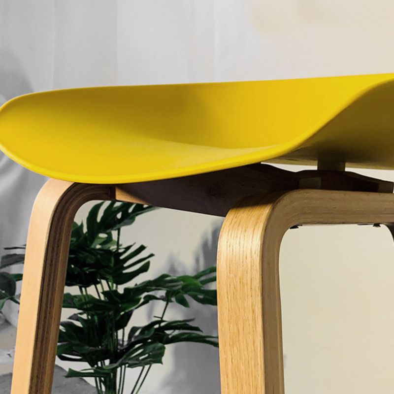 Contemporary Style Stool 4 Legs Wood Counter Stool for Home Use