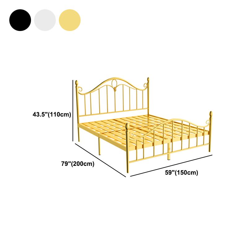 Industrial Metal Arched Standard Bed, Open-Frame Headboard Bed