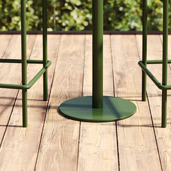 Contemporary Round Metal Bar Table 41.3"H Outdoor Pedestal Bar Dining Table