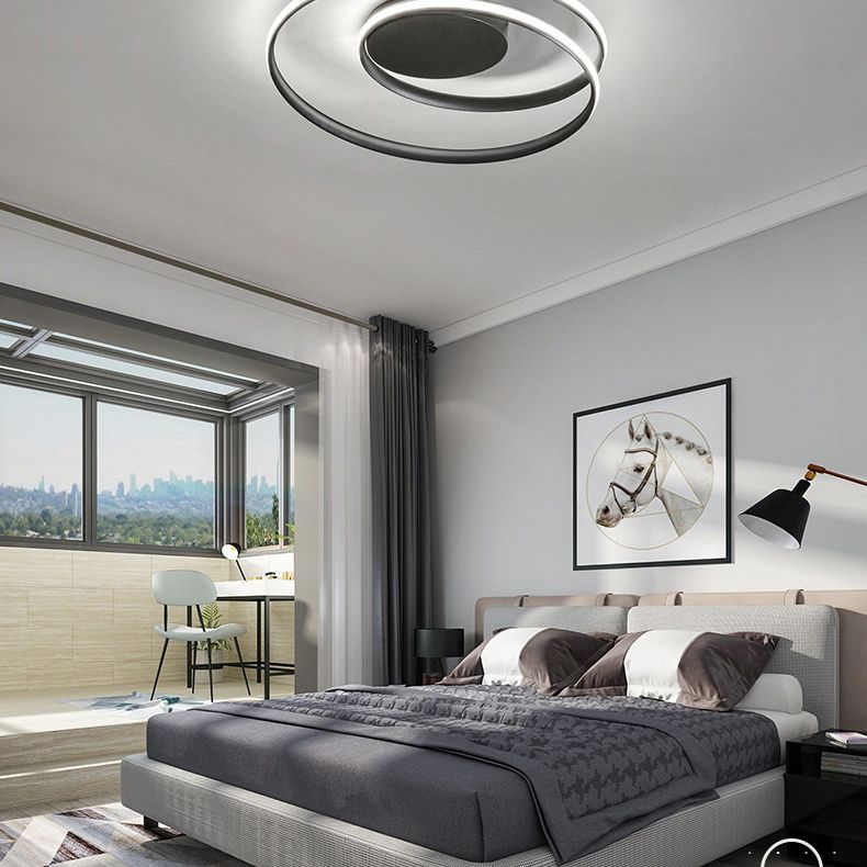 Aluminiumlegierung Nordische Kreise Deckenleuchte Minimalistische Leitung Design Wohnzimmer Flush-Berg-Beleuchtung
