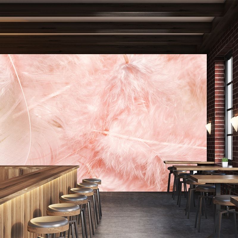 Light Color Feather Wall Mural Decal Moisture Resistant Modern Wall Covering