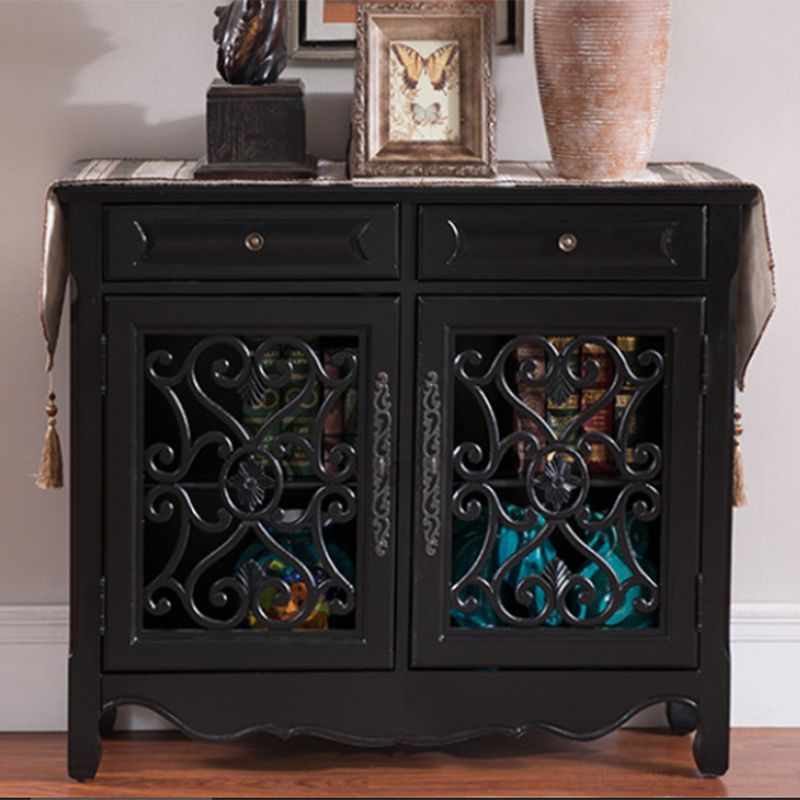 36.02"Tall 1- Door Wooden Cabinet, 2-drawer Rectangle Accent Cabinet
