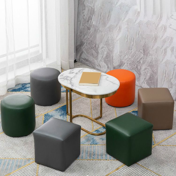 Modern Leather Standard Solid Color Stain Resistant Standard for Drawing Room