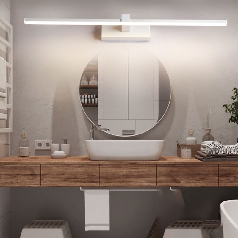 Linear Shade Metal Wall Sconce Lighting Modern 1- Light Mirror Wall Mount Light Fixture