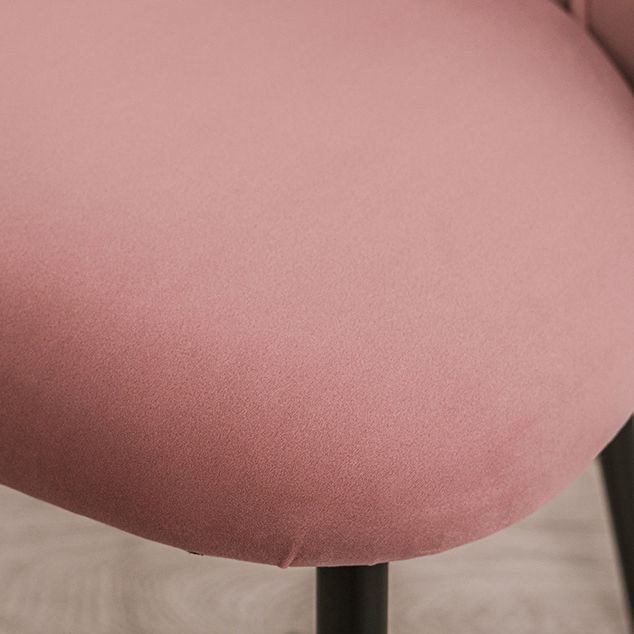 Modern Solid Back Kitchen Dining Side Chair Metal Upholstered Dining Side Chair