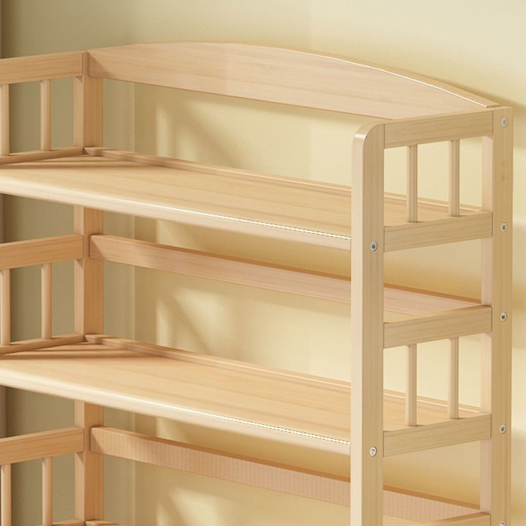 Modern Solid Pine Wood Bookcase, Natural, Open Bookshelf for Living Room