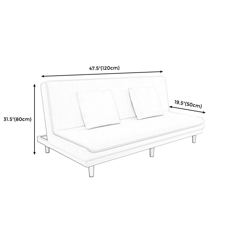 Armless Settee with Cotton Blend 19.68" W Convertible Sleeper Sofa for Apartment