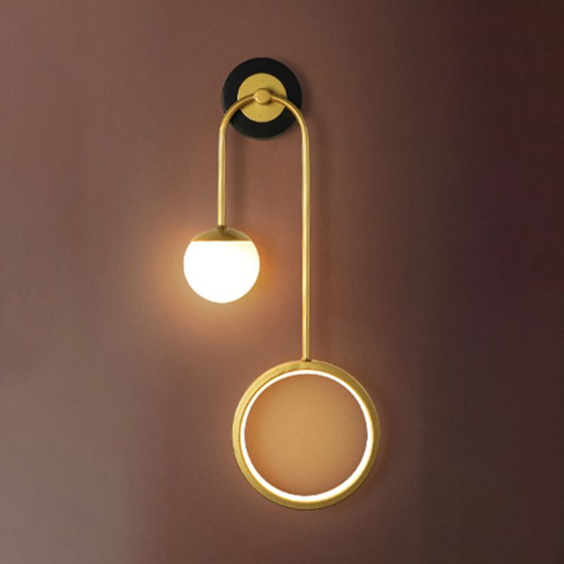 Modern Unique Shape Wall Mount Light Fixture 2 Light Wall Light Sconce in Gold