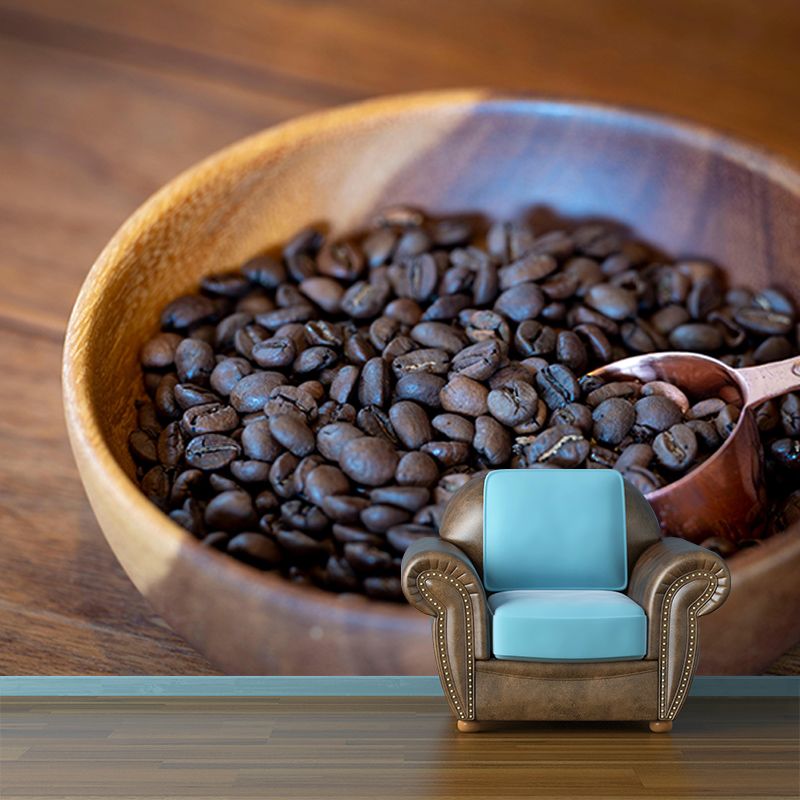 Full Size Coffee Beans Mural Decorative Contemporary Style for Coffee Shop