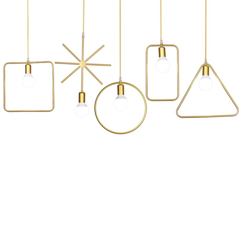Metallhangende Deckenleuchte geometrische minimalistische Style Hanging Pendellicht für Stoffladen