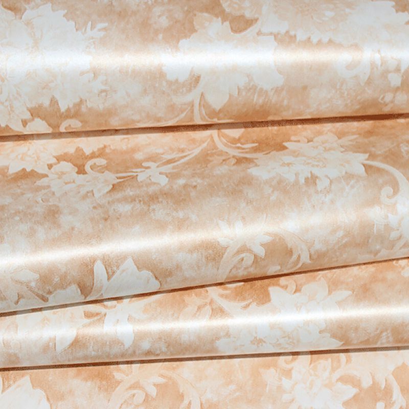 Maple Leaves Plant Wallpaper Countryside Shimmer Wall Art in Yellow for Bedroom, Paper Made