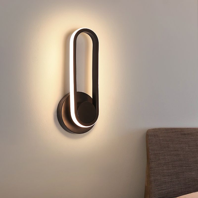 1-Light Ellipse Wall Mount Light Modern Style Metal Wall Mount Lighting
