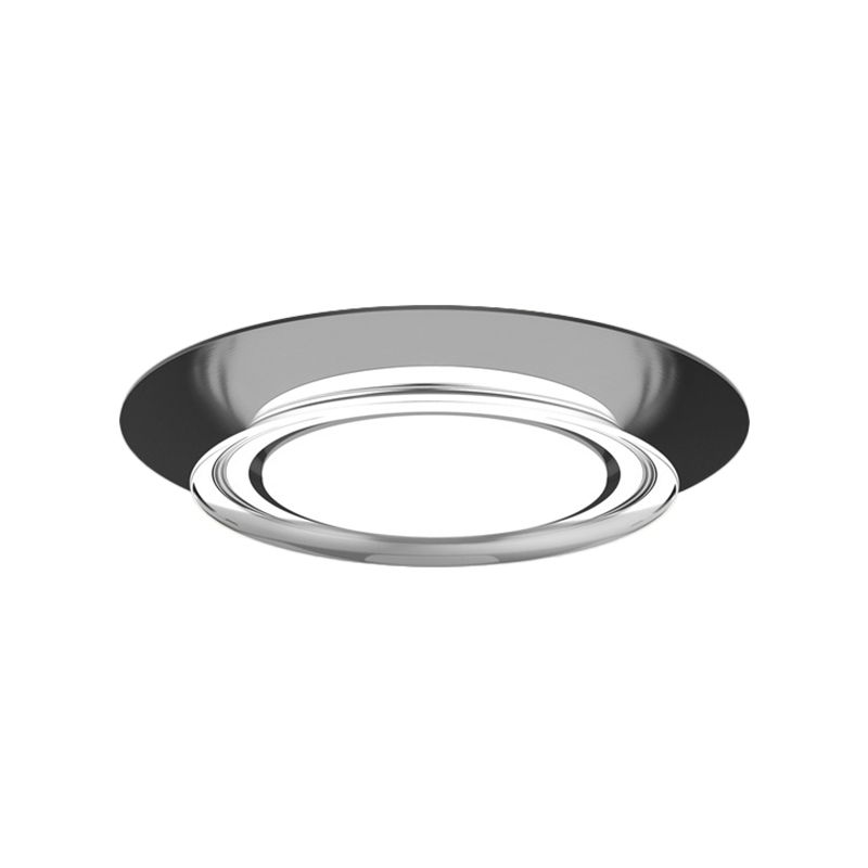 Lámpara empotrada redonda negra/dorada, montaje empotrado de techo LED de metal Simple para salón en luz blanca/cálida