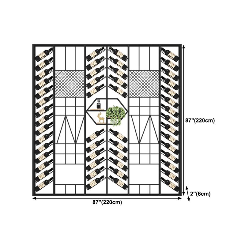 Industrial Floor Wine Rack Bottle Wine Rack Metal Bottle Holder in Black