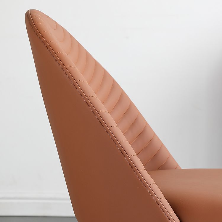 Designer Restaurant Parsons Chair Leather Matte Finish Dining Chair