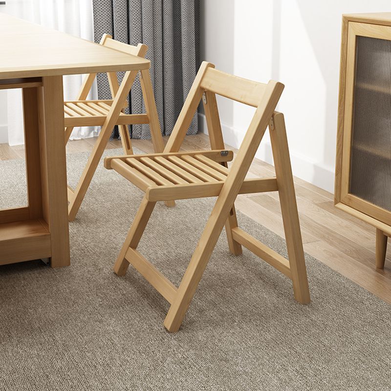 Modern Wood Dining Room Chair Armless Folding Side Chair for Home Use