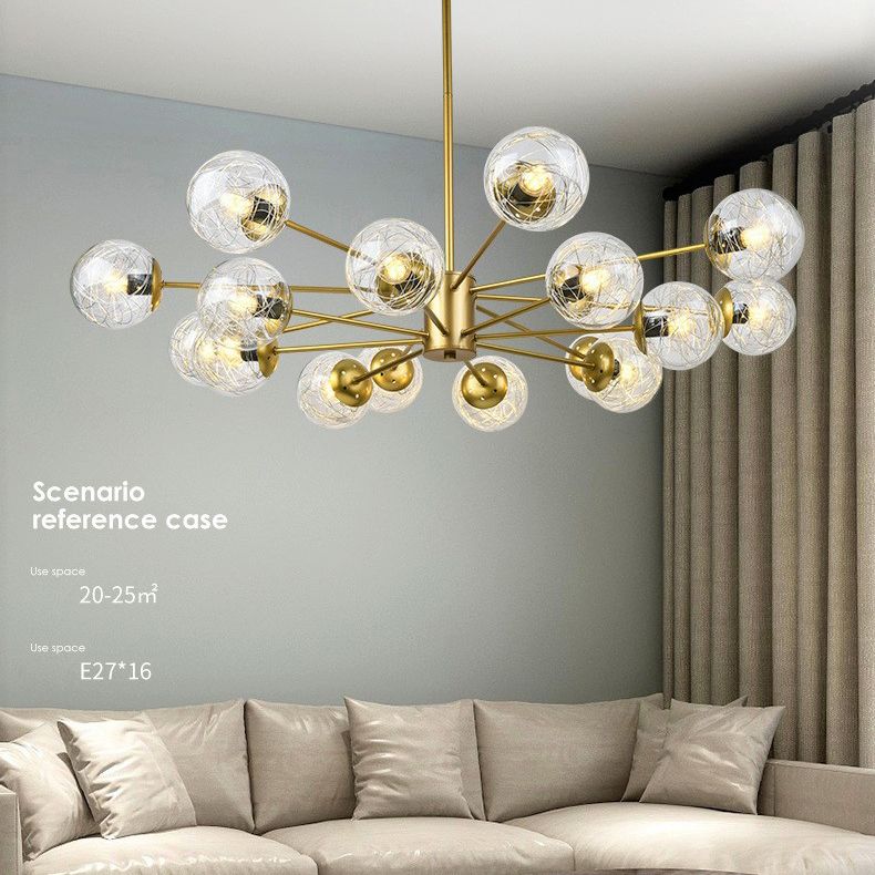 Aluminio Bola de vidrio de vidrio Molecular Estilo nórdico Minimalismo Luz colgante para comedor