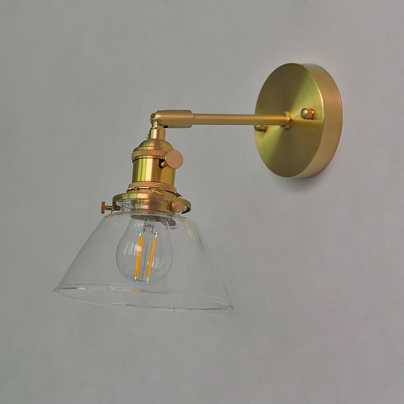 Bowl Wall Sconce Lighting Industrial Style Glass 1 Light Wall Mounted Light