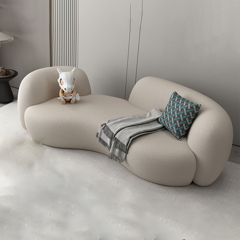 Modern Style Sofa with Curved Back and Padded Sponge Seat Sofa