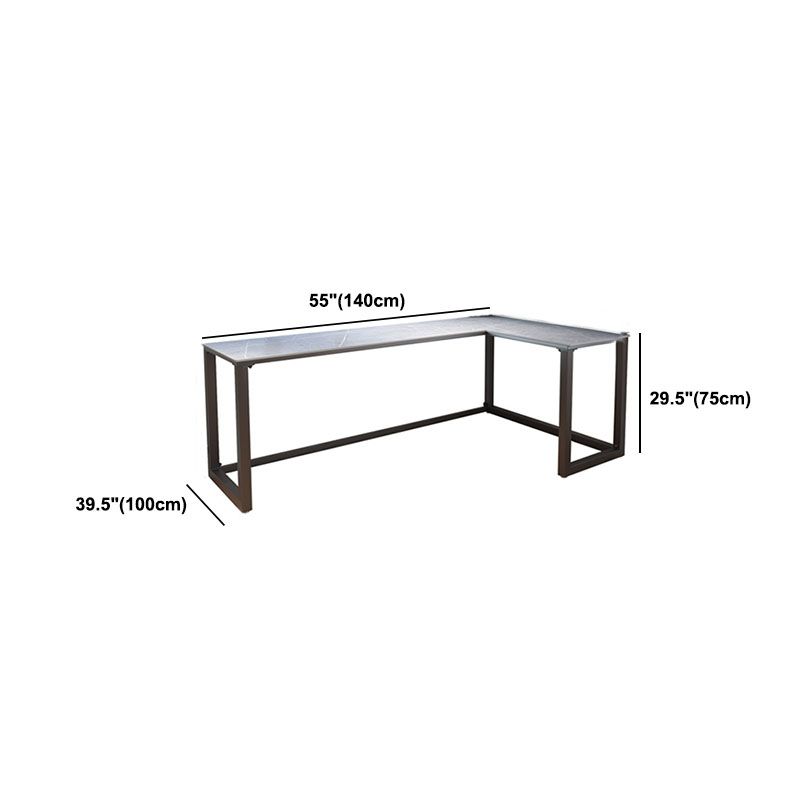Modern L-Shape Writing Desk Home Office Desk with Metal Legs
