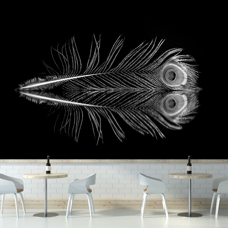 Light Feather Mural Stain Resistant Contemporary Bedroom Wall Decor, Waterproofing